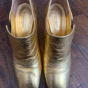 Bottega Veneta Metallic Gold Ankle Boots